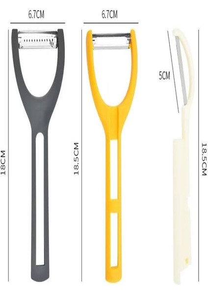 3'ü 1 Arada Paslanmaz Çelik Döner Soyucu - Çift Taraflı Bıçaklar, Üstün Meyve ve Sebze Soyucu Mutfak Soyacağı fiyatları