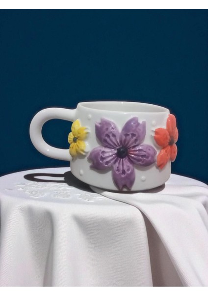 Seramik El Yapımı 3 Boyutlu Fincan