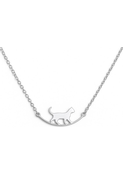 Altın Kaplama Vintage Kedi Kolye - Kadınlar Için Şık Aksesuar