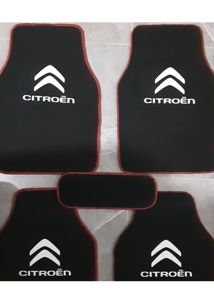 Citroen C5 Logolu Siyah Çift Katlı Halı Paspas Seti