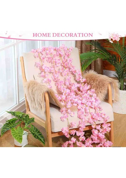 Pembe Kiraz Çiçeği Sarmaşık, yeşil yapraklı 220 cm modelleri