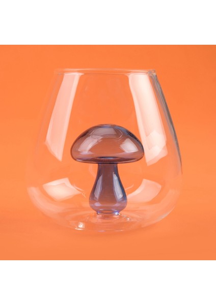 Kitchen Figürlü Borosilikat Cam Meşrubat Bardağı - Şeffaf / Mavi - 360 ml