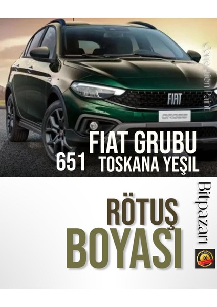Fiat Egea , Panda , 651 Kod Toskana Yeşil Profesyonel Rötüş Boyası 20ML.