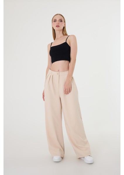 Kadın Taş Pile Detaylı Palazzo Pantolon fiyatları