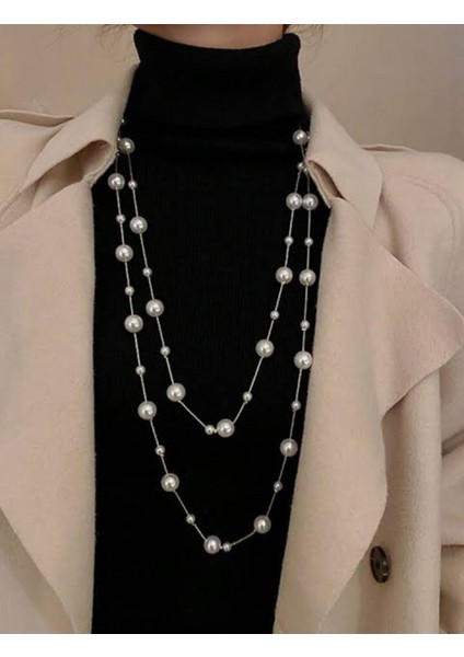 Şıklığınızı Tamamlayacak Incili Zincir Kadın Kolye