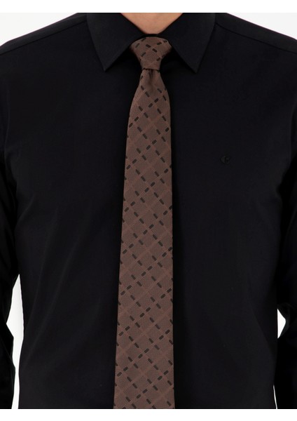 Erkek Siyah Slim Fit Uzun Kollu Gömlek 50270157-VR046