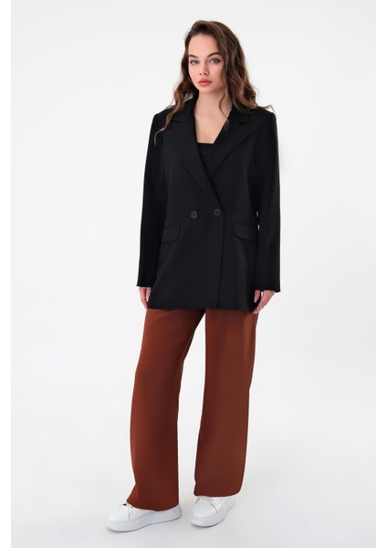 Siyah Çift Düğmeli Blazer Ceket fiyatları