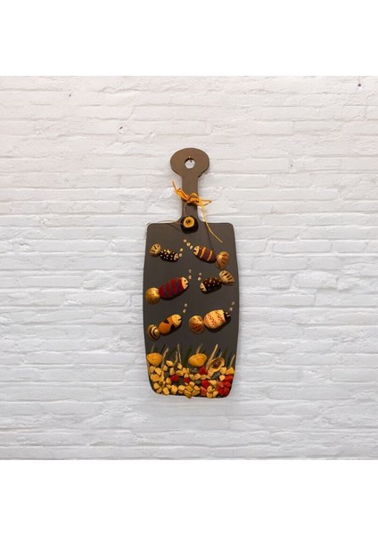 Doğal Taşlarla Deniz Dünyası – Dekoratif Ahşap Pano