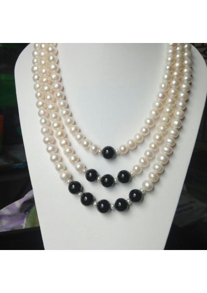 Zarif 3'lü Incili Boncuklu Kadın Kolye - Şıklığınızı Tamamlayın