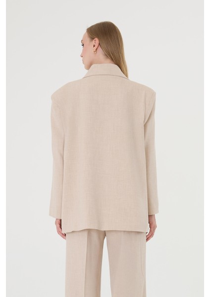Kadın Taş Poliviskon Blazer Ceket Pantolon Takım modelleri