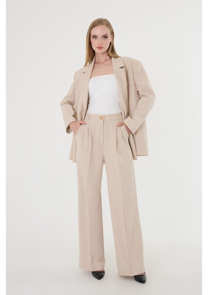 Kadın Taş Poliviskon Blazer Ceket Pantolon Takım fırsatları