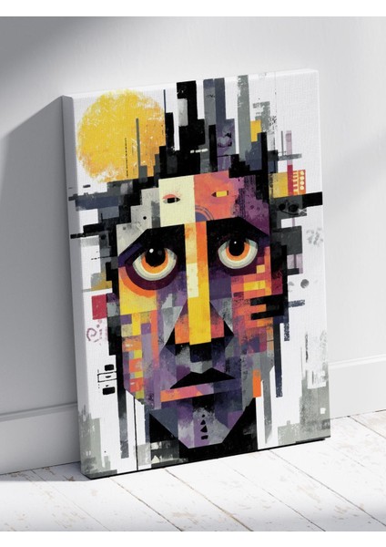 Soyut Geometrik Yüz Tablosu Dekoratif Modern Duvar Dekoru %100 Pamuk Kanvas modelleri