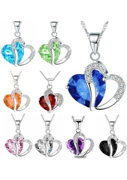 Parlak Taşlı Kalp Kolye ile Şıklığı Yakalayın fiyatları