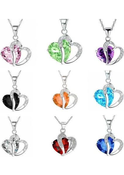 Parlak Taşlı Kalp Kolye ile Şıklığı Yakalayın modelleri