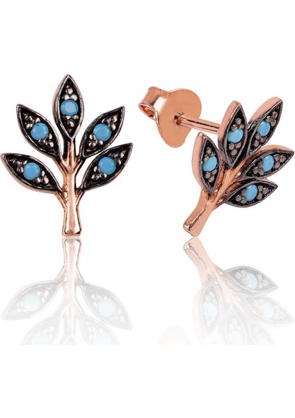 925 Ayar Gümüş Sevgi Dalı Çivili Küpe EA1160063