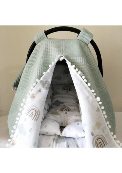 %100 Pamuk Müslin ve Pikeli Çift Kat Puset Örtüsü & Minderi ve Çarşafı modelleri