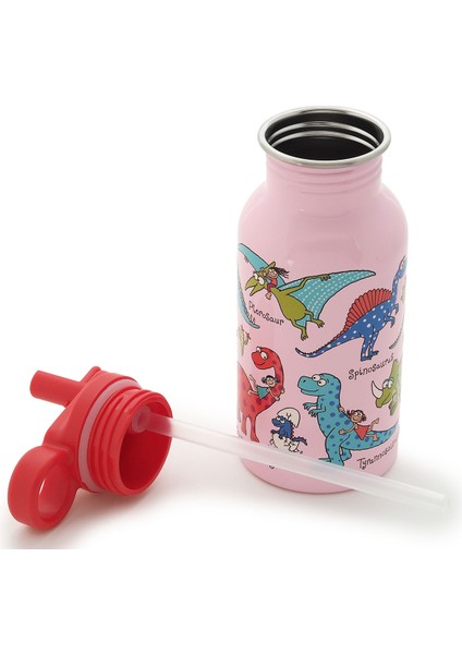2'li 400ML Pipetli Paslanmaz Çelik Matara Pink Dino - Ocean modelleri