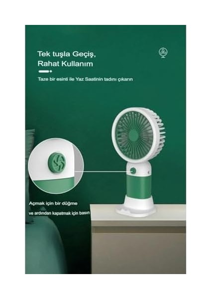 Fan Masaüstü Taşınabilir Telefon Stantlı Vantilatör 2 Özellik Bir Arada Taşınabilir Masaüstü Vantilatör Yüksek Hızlı Asorti Renk 1 Adet modelleri