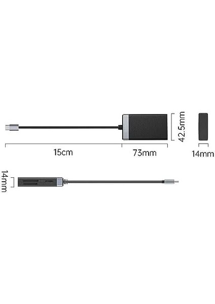 Type-C 4 Ü 1 Arada Cf, Micro Sd Tf, Sd, Ms Kart Okuyucu Adaptör fiyatları