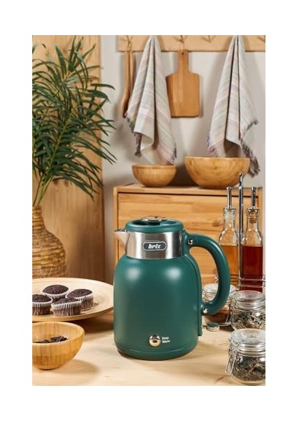 BR1040 Retro Yeşil Su Isıtıcı Çelik Kettle modelleri