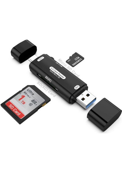 Micro Sd Kart Okuyucu Type C To USB 3.0 Çevirici Otg 5 Gbps Hafıza Kartı Okuyucu Adaptör Micro Sd Card Reader Rktsd