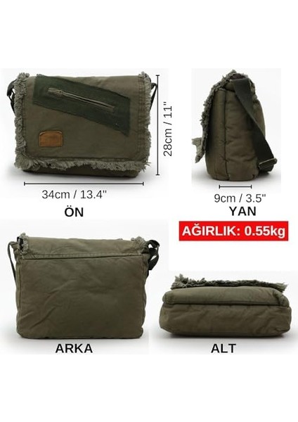 Cotton Cargo 7136 Vintage Günlük Omuz Postacı Kanvas Okul 14 Inch Laptop Çantası fiyatları