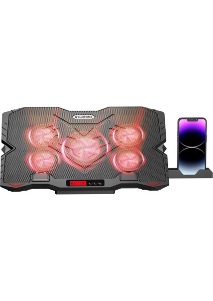 Sx-25 Faster 9-15,6" 5 Fanlı Notebook Soğutucu Stand Telefon Standlı Siyah