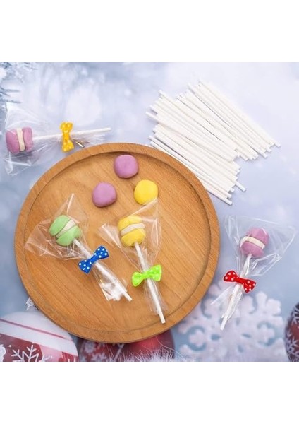 Spring Cake Pop Çubuğu ve Ambalaj Seti, 300 Parça: Lolipop Çubukları, Şeffaf Poşetler ve Metalik Burgu Bağlar ile Kurabiye, Şekerleme ve Çikolata Yapımı Için Uygun modelleri