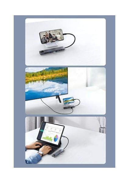 To HDMI Ethernet Typec Hub 8in1 Port Çoklayıcı Macbook ile Ile Uyumlu Çoğaltıcı Type C To USB Converter Hub Typec Ethernet HDMI Sd Kart USB Typec Çevirici modelleri