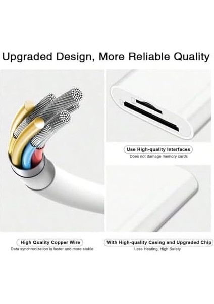 I-Os I-Pad ve I-Phone Uyumlu 8 Pin Lighting Çevirici Adaptör Micro Sd ve Sd Kart Okuyucu (8 Pin) fiyatları