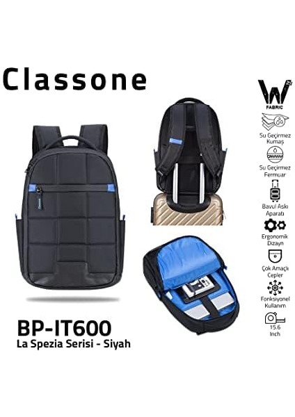 BP-IT604 15.6" La Spezia Serisi Wtx Pro Su Geçirmez Kumaş,su Geçirmez Fermuar Laptop,notebook,sırt Çantası fiyatları