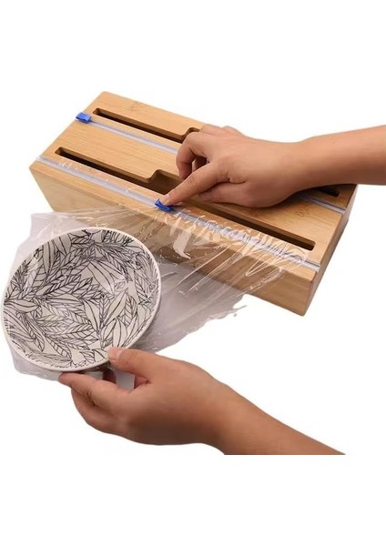 Home Bambu Asılabilir Streç Film ve Alüminyum Folyo Kesme Aleti, Kesici Streçlik ve Folyoluk, Mutfakta Pratik Kullanım Için Tasarlanmış, Dayanıklı ve Şık Mutfak Aksesuarı (Iki Gözlü) fiyatları