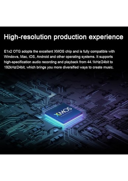 Professional E1X2 Otg | White Yüksek Kalite Usb-C Ses Kartı: 1-Giriş/2-Çıkış 24BIT/192KHZ, 8...600OHM Arası Kulaklıklara Kadar Kullanılabilir. (Pc/mac/ios/android) fiyatları