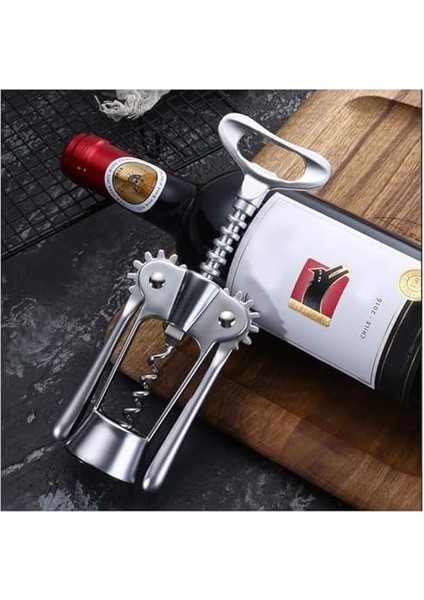 Açacağı - Çok Işlevli Çinko Alaşım Kırmızı Şarap ve Bira Şişesi Açacağı, Tirbuşon Mantar Çektirme, Ev ve Bar Kullanımı Için Gümüş Renk modelleri