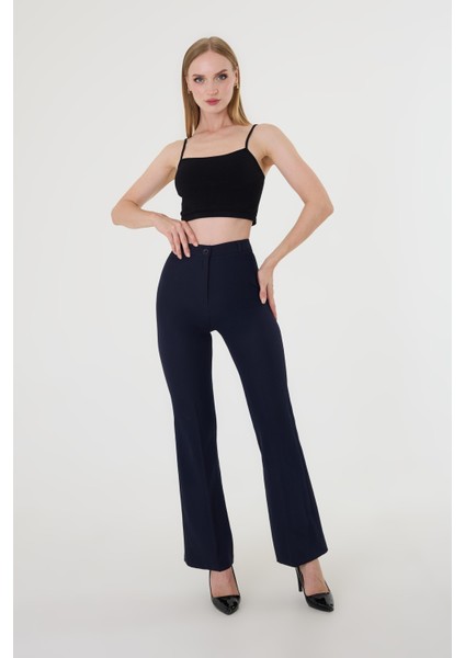 Kadın Lacivert Ispanyol Paça Pantolon fiyatları