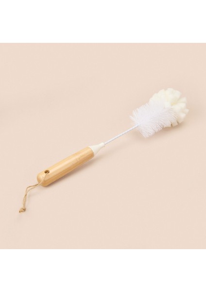 Bambu Saplı Matara Fırçası - Beyaz - 31,5 cm