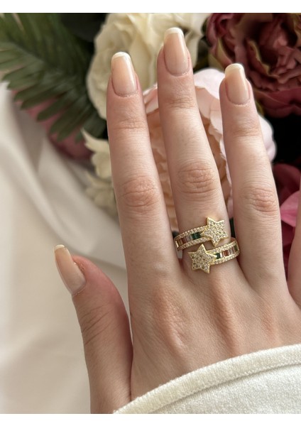 Yıldız Detay Gökkuşağı Yüzük