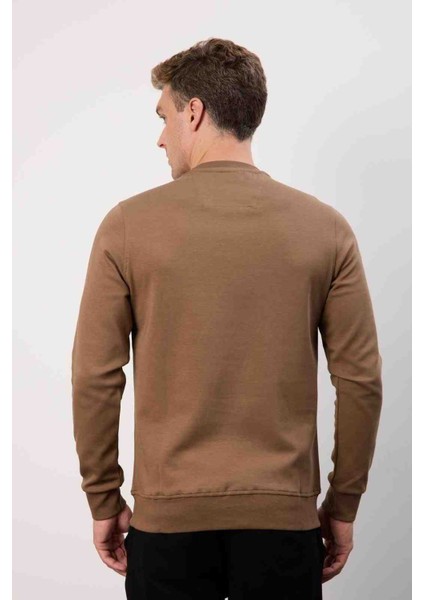 Bisiklet Yaka Kahverengi Regular Fit Uzun Kol indirimleri
