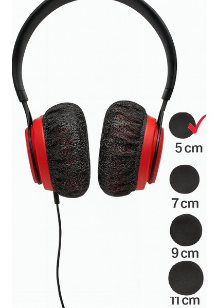 Tek Kullanımlık Kulaklık Hijyen Bonesi, Kulaklık Kılıfı - Siyah-5 cm (S)