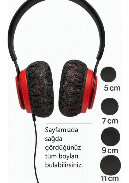 Tek Kullanımlık Kulaklık Hijyen Bonesi, Kulaklık Kılıfı - Siyah-5 cm (S) fiyatları