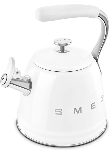 50's Style Beyaz Set Üstü Düdüklü Kettle 2.3 Lt