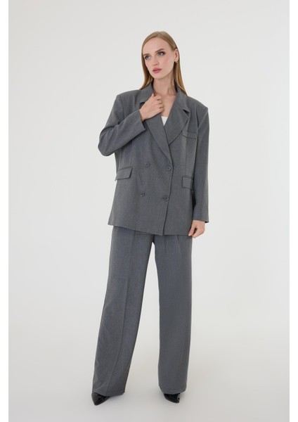 Kadın Antrasit Poliviskon Blazer Ceket Pantolon Takım fiyatları