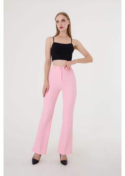 Kadın Pembe Ispanyol Paça Pantolon fiyatları
