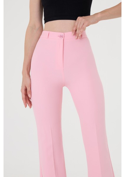 Kadın Pembe Ispanyol Paça Pantolon modelleri