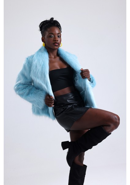 Geniş Yaka Kalın Kürk Mont Kaban fiyatları