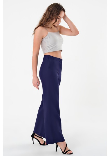 Kadın Lacivert Lastikli Palazzo Pantolon fiyatları