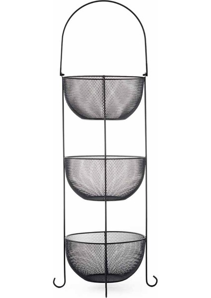 Design Aleyna 3 Katlı Metal Sebze ve Meyvelik - Siyah fiyatları