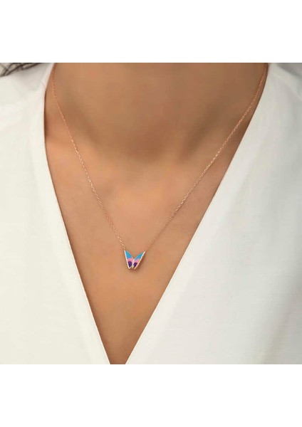 925 Ayar Gümüş Minimal Kelebek Bayan Gümüş Kolye T5956 fiyatları