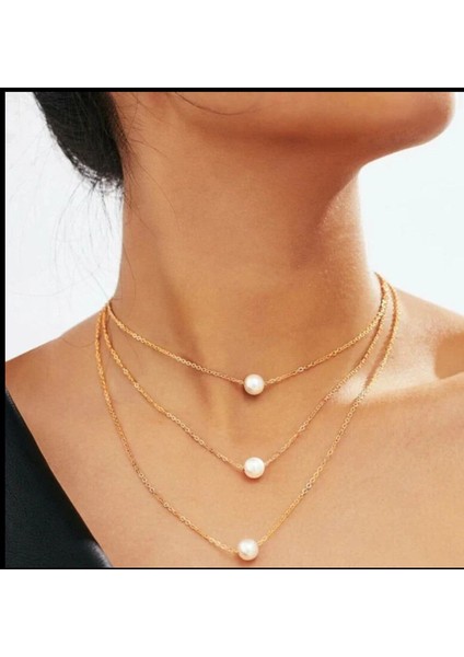 Zarif 3'lü Inci Kolye ile Şıklığınızı Tamamlayın