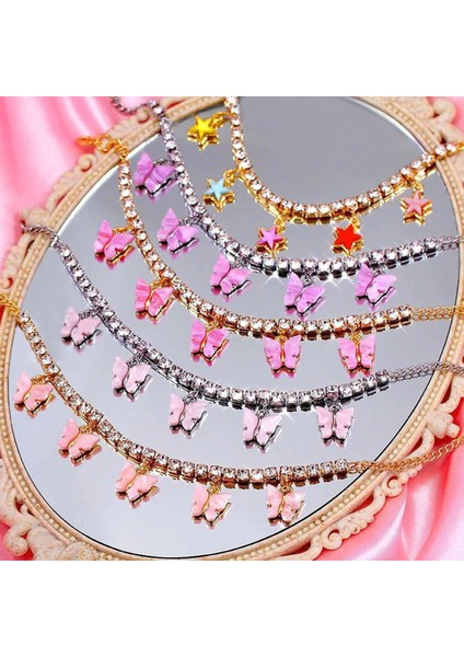 Şıklığınızı Tamamlayacak Taşlı Kelebek Kolye fiyatları